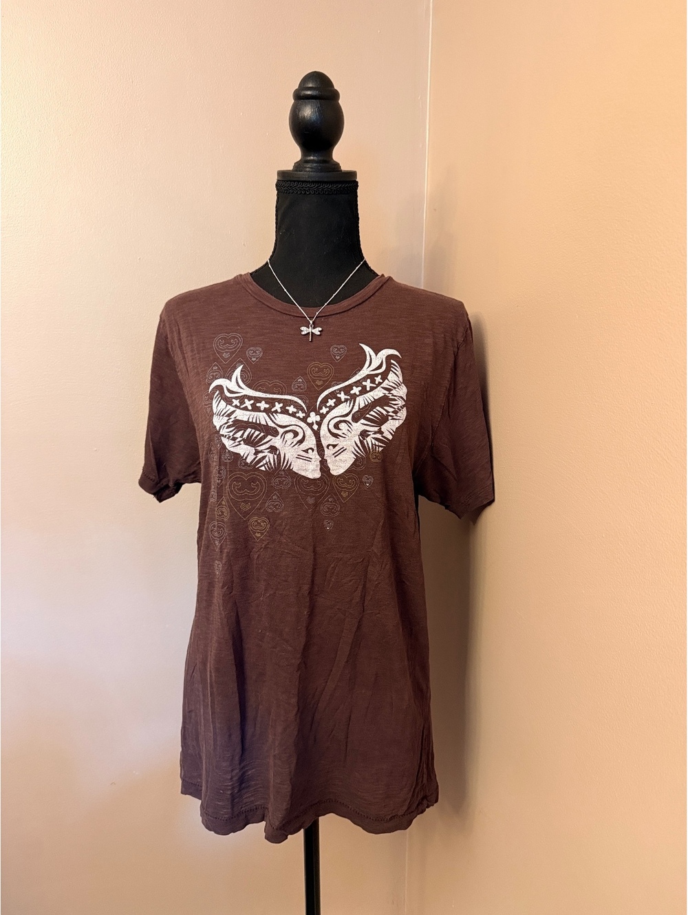 Ford Warriors in Pink Brown Graphic T-Shirt Medium